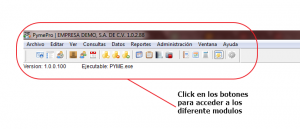 4) click en la siguientes opciones para examinar los diferentes modulos del sistema