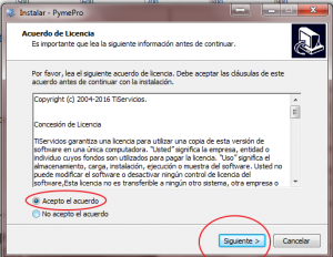 Paso 2)Acepta el contrato de instalación